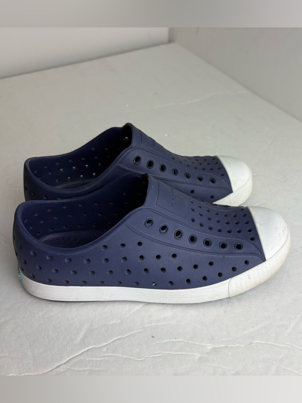 Native Navy Slip-On  Sneakers with White Toe size J2